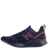 Zapatillas de running en negro con detalles en color óxido, diseñadas para uso deportivo.