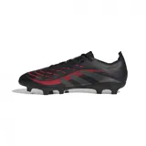Championes de fútbol Adidas Predator League para hombre, color negro con detalles en gris y rojo.