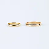 Par de alianzas de oro amarillo 18k, modelo bombé de 3mm de ancho.