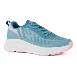 Championes deportivos Hi-Tec Foster, color negro con detalles en gris y violeta. Capellada de malla transpirable con refuerzos sintéticos, entresuela de EVA para amortiguación y suela de goma para tracción.