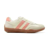 Championes deportivos American Sport, color blanco con detalles en rosa y suela de goma color caramelo.