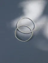 Pulsera elástica de cuentas esféricas de plata 925 de 3mm.
