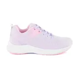 Championes deportivos Hi-Tec Lula, color gris con detalles en rosa y suela blanca.