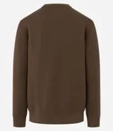Buzo deportivo negro de poliéster con cuello redondo y mangas largas.