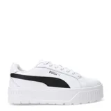 Championes urbanos Puma Karmen II Leather, color blanco con detalles en negro, con plataforma y suela de goma.