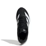 Championes deportivos Adidas Duramo RC2, color negro con las tres franjas laterales en blanco. Presentan una suela gruesa blanca y detalles en el talón.