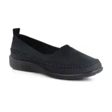 Zapato casual negro de diseño elegante y cómodo, ideal para uso diario y con suela antideslizante.