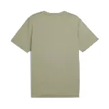 Remera deportiva Puma M TAD ESS Poly Texture color verde oliva, de corte clásico y manga corta, con logo pequeño estampado en el pecho.