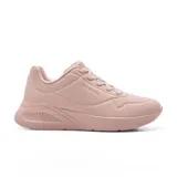 Championes deportivos Skechers Uno Lite color rosa, con cordones elásticos, capellada de cuero sintético, entresuela con plataforma y plantilla Memory Foam.
