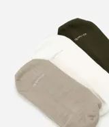 Kit de tres pares de medias largas de algodón canelado de la marca Lupo, en colores negro, bordó y gris.