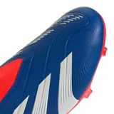 Championes de fútbol Adidas Predator League Laceless Fxg, para hombre. Diseño en azul con detalles en blanco y rojo.