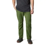 Pantalón de trekking color verde oliva, con corte recto, bolsillos laterales y traseros con cierre, rodillas articuladas y tejido repelente al agua.