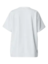 Camiseta blanca de algodón con cuello redondo y mangas cortas. Estampado frontal con la frase "French Toast" y una imagen de tostadas francesas.