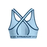 Top deportivo Under Armour color negro, con breteles cruzados en la espalda y banda elástica con el logo de la marca.