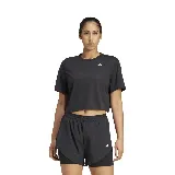 Camiseta deportiva Adidas We Min Tee color gris oscuro con logo blanco en el pecho.