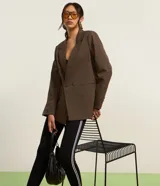 Pantalón legging negro de rib con cintura elástica y piecito.