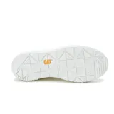 Zapatillas urbanas CAT modelo AMP, color blanco. Capellada de canvas recubierta en PU, forro de malla interior hecho con residuos industriales 100% reciclados, plantilla de espuma EVA suave, suela de goma duradera y con gran tracción.