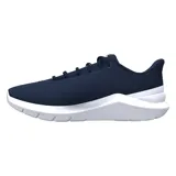 Championes de running Under Armour Phade RN 3, color azul con logo verde flúor y suela blanca.