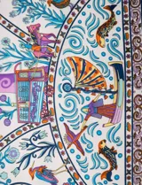 Bandana de satén estampado con diseño abstracto multicolor, marca Barrington.