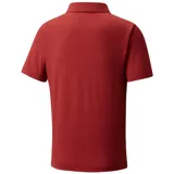 Polo de hombre Columbia Tech Trail, color blanco, de manga corta, con logo bordado en el pecho. Confeccionada en tejido hidroabsorbente Omni-Wick™ con elastano.