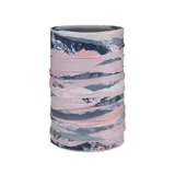 Bufanda multifuncional de diseño en tonos rosa y gris, fabricada con tecnología Thermonet®.