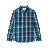 Camisa de hombre a cuadros, de manga larga, con bolsillo en el pecho.
