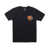 Remera de algodón con estampado floral en el pecho, color negro.