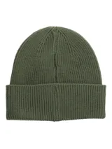 Gorro beanie negro de punto acanalado con parche con el logo de Hush Puppies.