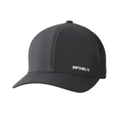 Gorra negra Rip Curl Vaporcool Phaser Flexfit con perforaciones láser para mayor transpirabilidad y tecnología Vaporcool para mantenerte fresco y seco.
