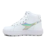Championes de caña alta Diadora Champion Rocket Mid, color blanco con detalles plateados.