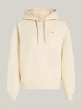 Buzo color crema de Tommy Hilfiger, con capucha ajustable con cordón, mangas largas y logo bordado en el pecho.