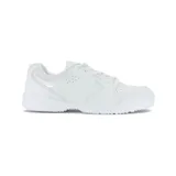 Championes Joma School blancos con cordones, capellada de micro-PU y cuero reforzada con microfibra, plantilla de cuero y suela de caucho resistente a la abrasión.