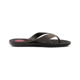 Ojotas marrones de hombre, con tira ancha con textura y logo de la marca en el lateral.