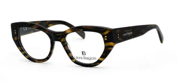Armazón para lentes Laura Biagiotti, modelo 26 col GRE, con diseño carey en tonos marrones y amarillos.