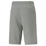Bermuda deportiva gris de algodón con cintura elástica y cordón ajustable. Logo de Puma estampado en negro en la parte inferior derecha y escudo del Club Atlético Peñarol estampado en la parte inferior izquierda.
