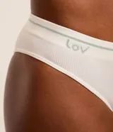Kit de dos bombachas bikini sin costuras, texturizadas, de lycra y tiro medio.