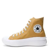 Championes Converse All Star Chuck Taylor Move color mostaza, de caña alta y plataforma blanca.