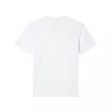 Remera de manga corta, cuello redondo, color negro, con el logo EA7 Emporio Armani estampado en tono gris oscuro en el centro del pecho.