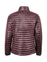 Campera negra ultraligera de nailon ripstop con aislamiento ThermaCLOud AF. Cuenta con bolsillo seguro con cierre en el pecho, dos bolsillos seguros para las manos con cierre, puños elásticos y dos ajustadores inferiores en el dobladillo. Se guarda en su propio bolsillo para la mano con mosquetón interno.