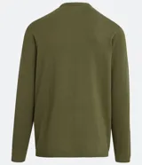 Buzo negro de algodón con cuello redondo y mangas largas.