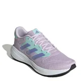 Championes Adidas Response Runner, color lila con detalles en celeste y azul, ideales para running.