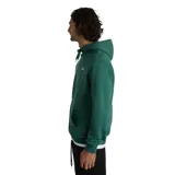 Canguro verde con capucha y logo de Vans en el pecho, de corte clásico y bolsillo frontal.