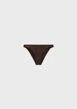 Braga de bikini marrón chocolate de tejido de canalé con forro interior.