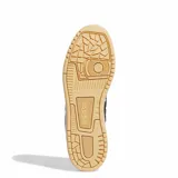 Championes Adidas modelo Break Start, de corte bajo, color negro con tres franjas laterales blancas. Presentan puntera perforada, cuello y lengüeta acolchados, y suela de goma color goma natural.