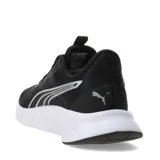 Championes Puma Flexfocus Lite Modern, color negro con detalles plateados y logo blanco.