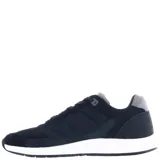 Championes para hombre con diseño capitoneado en el lateral, color gris y negro, con suela blanca.