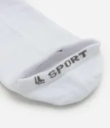 Kit de tres pares de medias deportivas invisibles Lupo, confeccionadas en algodón sostenible, con logo en la parte superior.