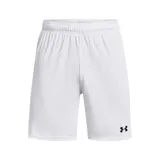 Short deportivo Under Armour modelo M S Golazo 3.0, color blanco con logo negro en la pierna izquierda.