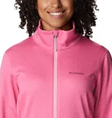 Campera polar Columbia con cierre frontal, bolsillos laterales con cierre y orificios para pulgares.