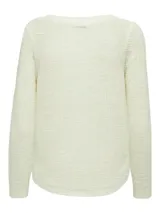 Sweater de punto color crudo, de mangas largas y corte holgado.
